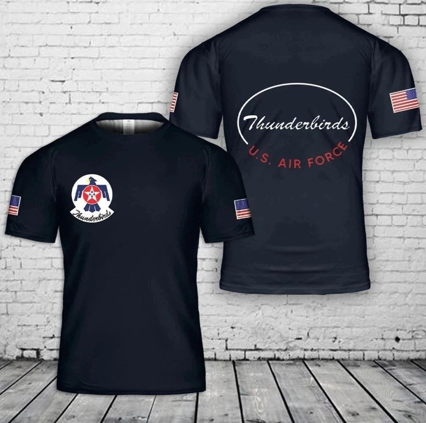 Custom Name US Air Force Thunderbirds AOP 3D T-shirt Unisex T-shirt, Sweatshirt, Hoodie, Long Sleeve Tee - T-Shirt, Sweatshirt, Hoodie
