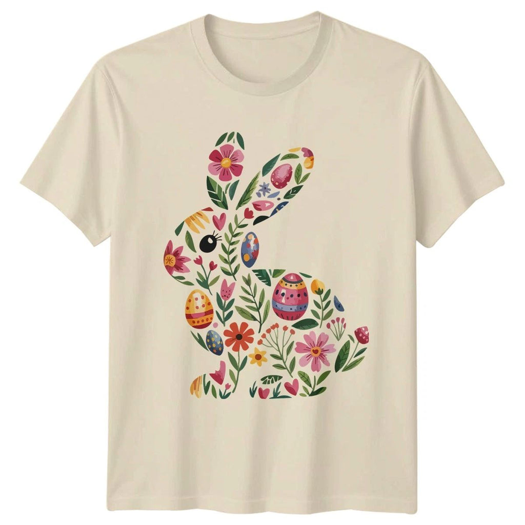 Floral Easter Bunny Silhouette Womens T-Shirt Spring Easter Gift For Her Unisex T-shirt, Sweatshirt, Hoodie, Long Sleeve Tee - T-Shirt, Sweatshirt, Hoodie