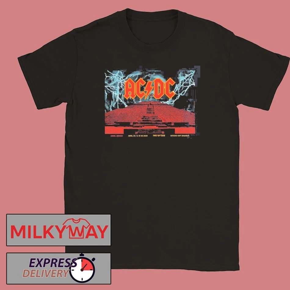 ACDC CDMX Mexico 2026 Venue Poster At Estadio GNP Seguros On April 7 11 15 2026 T-Shirt Unisex T-shirt, Sweatshirt, Hoodie, Long Sleeve Tee - T-Shirt, Sweatshirt, Hoodie
