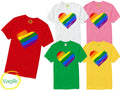 LGBT Heart T-Shirt, Rainbow Heart Love Lesbian LGBT Gay Pride Unisex Adult Top Unisex T-shirt, Sweatshirt, Hoodie, Long Sleeve Tee - T-Shirt, Sweatshirt, Hoodie