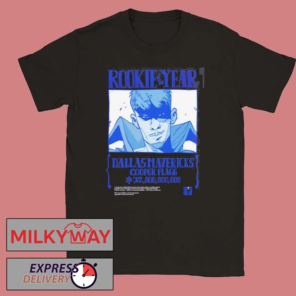 Cooper Flagg Dallas Mavericks Rookie Of The Year Bounty Wanted T-Shirt Unisex T-shirt, Sweatshirt, Hoodie, Long Sleeve Tee - T-Shirt, Sweatshirt, Hoodie