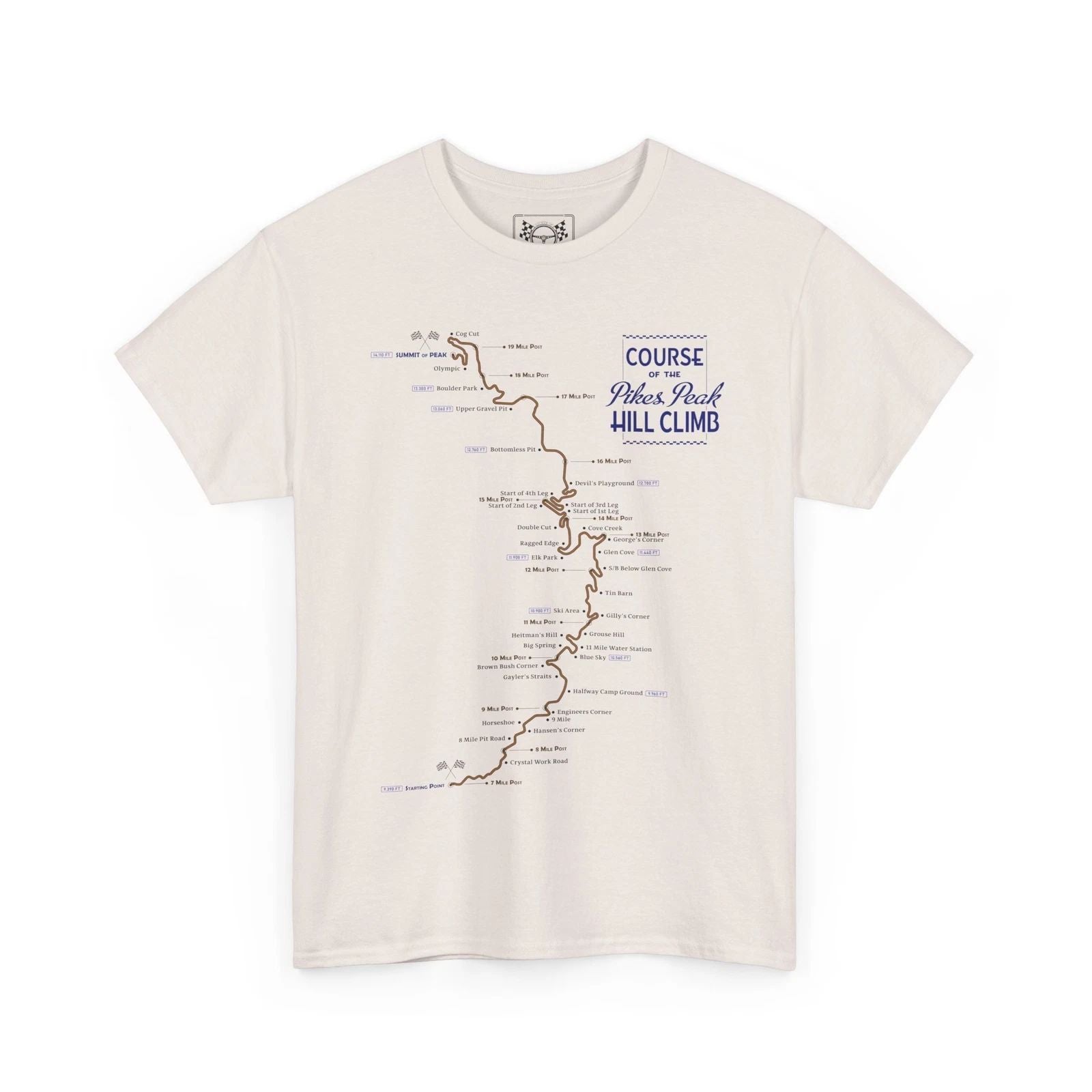 Pikes Peak Hill Climb Retro T-Shirt - Colorado Race Track Map Tee - Racing Gift Unisex T-shirt, Sweatshirt, Hoodie, Long Sleeve Tee - T-Shirt, Sweatshirt, Hoodie