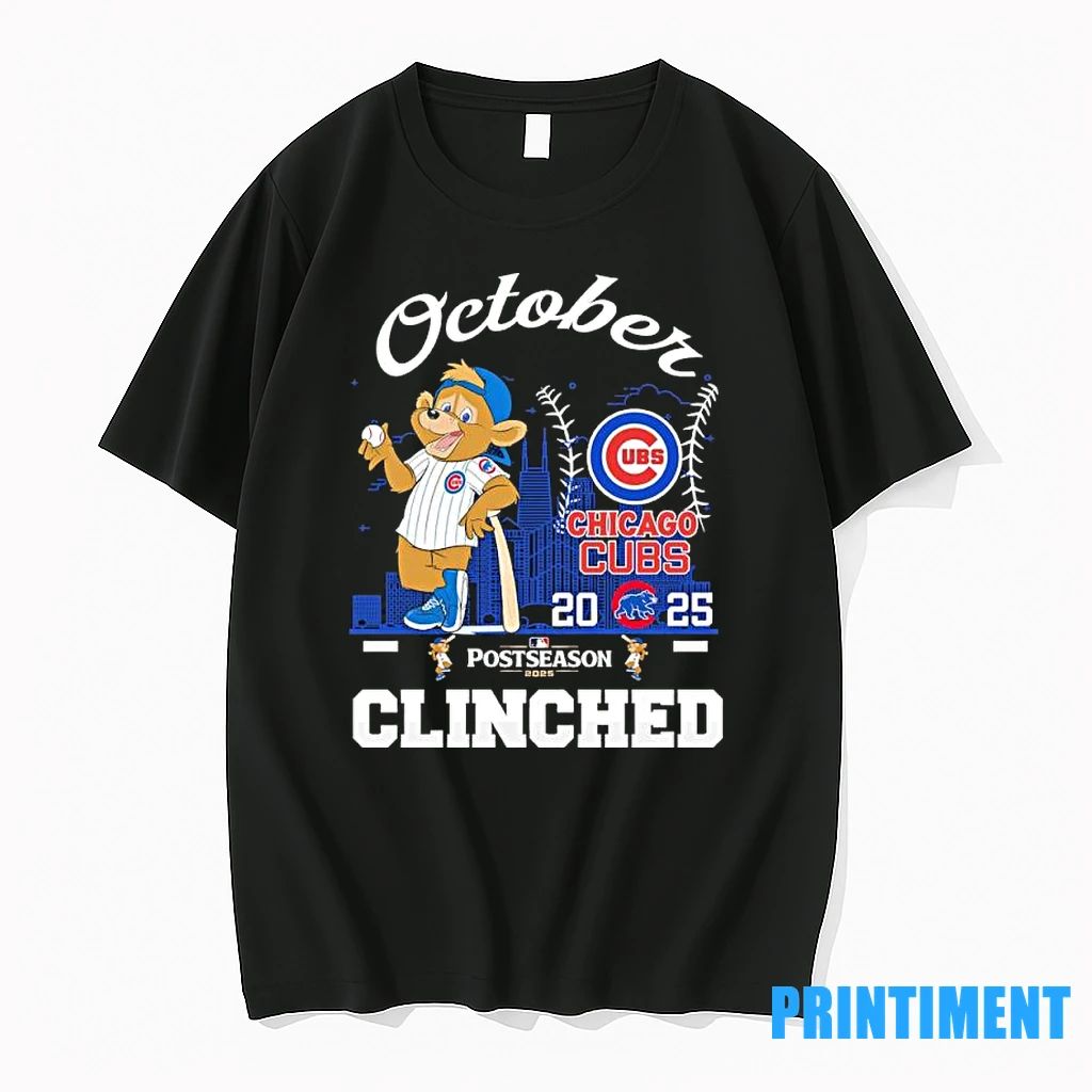 October Chicago Cubs 2025 Postseason Cinched Tshirts Sweater Unisex T-shirt, Sweatshirt, Hoodie, Long Sleeve Tee - T-Shirt, Sweatshirt, Hoodie