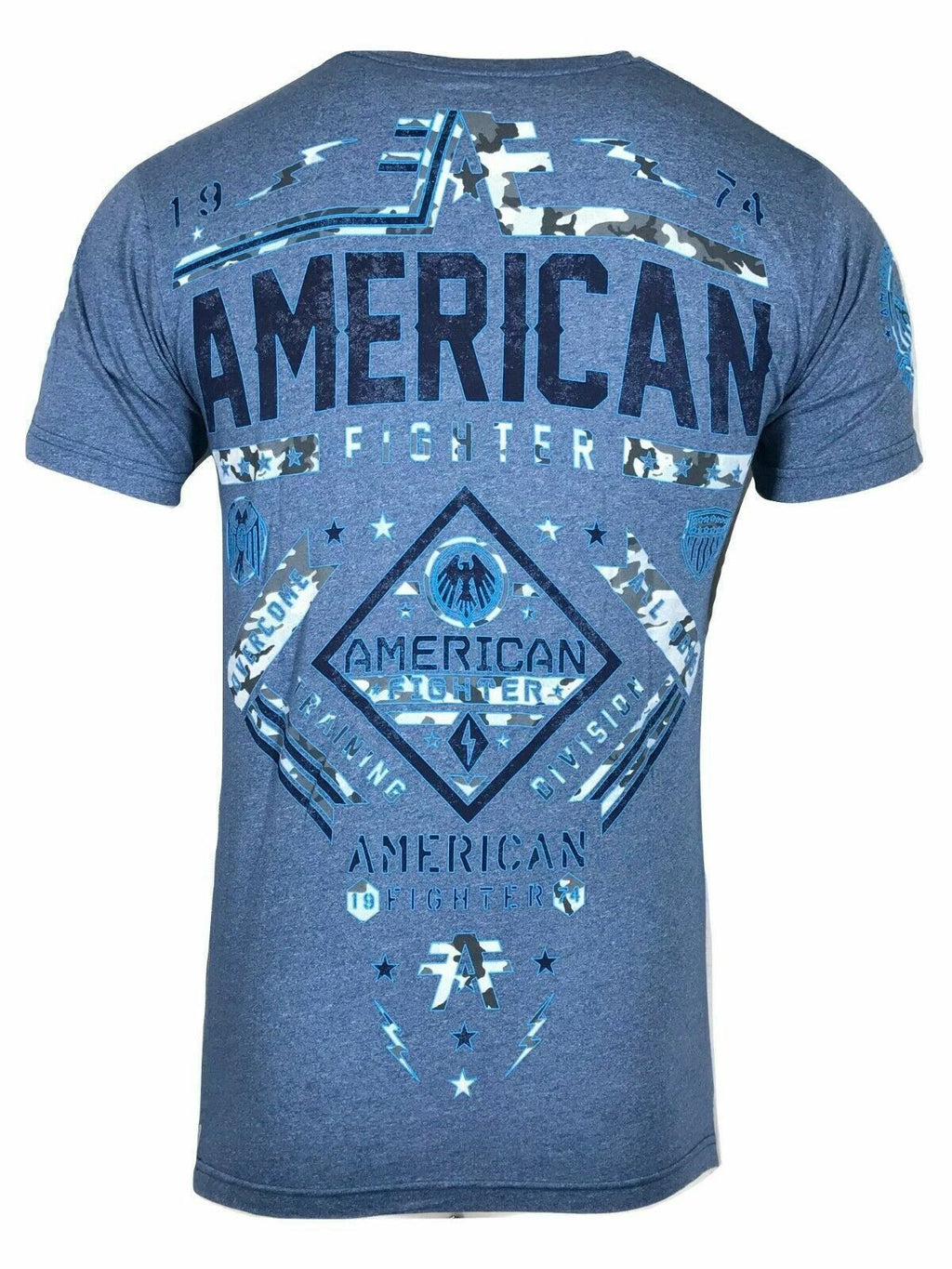 AMERICAN FIGHTER Men's T-Shirt MCCORMICK Athletic Biker MMA Blue Unisex T-shirt, Sweatshirt, Hoodie, Long Sleeve Tee - T-Shirt, Sweatshirt, Hoodie
