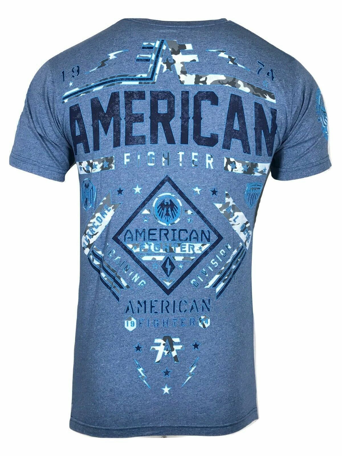 AMERICAN FIGHTER Men's T-Shirt MCCORMICK Athletic Biker MMA Blue Unisex T-shirt, Sweatshirt, Hoodie, Long Sleeve Tee - T-Shirt, Sweatshirt, Hoodie