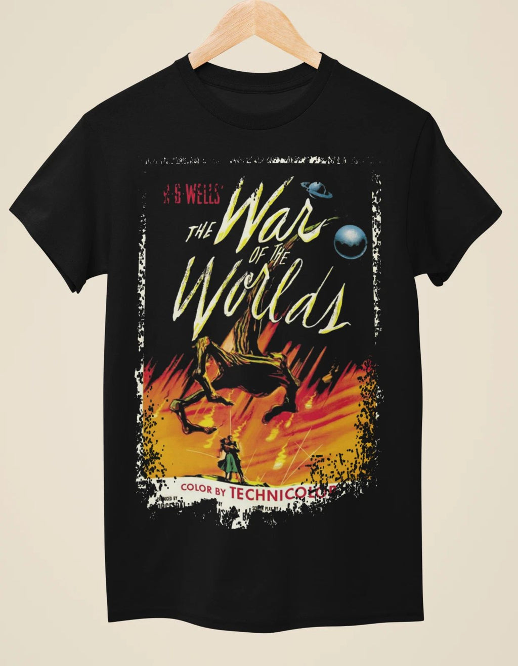 The War of the Worlds (1953) - Movie Poster inspired Unisex Black T-Shirt Unisex T-shirt, Sweatshirt, Hoodie, Long Sleeve Tee - T-Shirt, Sweatshirt, Hoodie