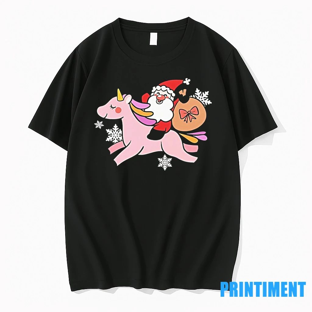 Santa Riding Pink Unicorn Christmas Night Tshirts Sweater Unisex T-shirt, Sweatshirt, Hoodie, Long Sleeve Tee - T-Shirt, Sweatshirt, Hoodie