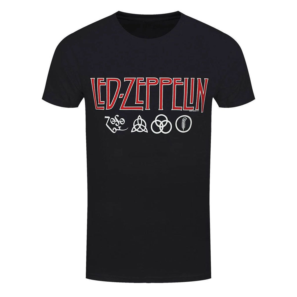 Led Zeppelin T-Shirt Logos & Symbols Rock Band New Black Official Unisex T-shirt, Sweatshirt, Hoodie, Long Sleeve Tee - T-Shirt, Sweatshirt, Hoodie