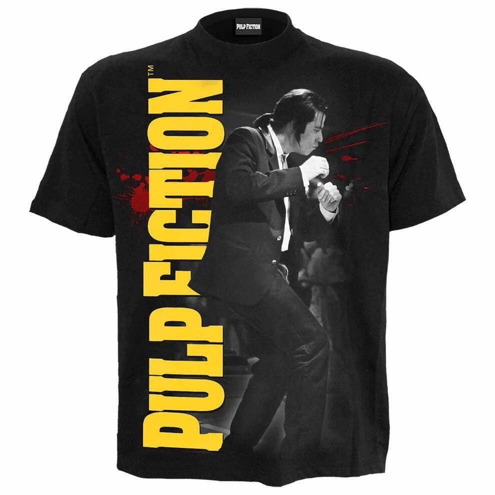 Spiral Direct Pulp Fiction Dance Black Mens T-Shirt Movie Unisex T-shirt, Sweatshirt, Hoodie, Long Sleeve Tee - T-Shirt, Sweatshirt, Hoodie