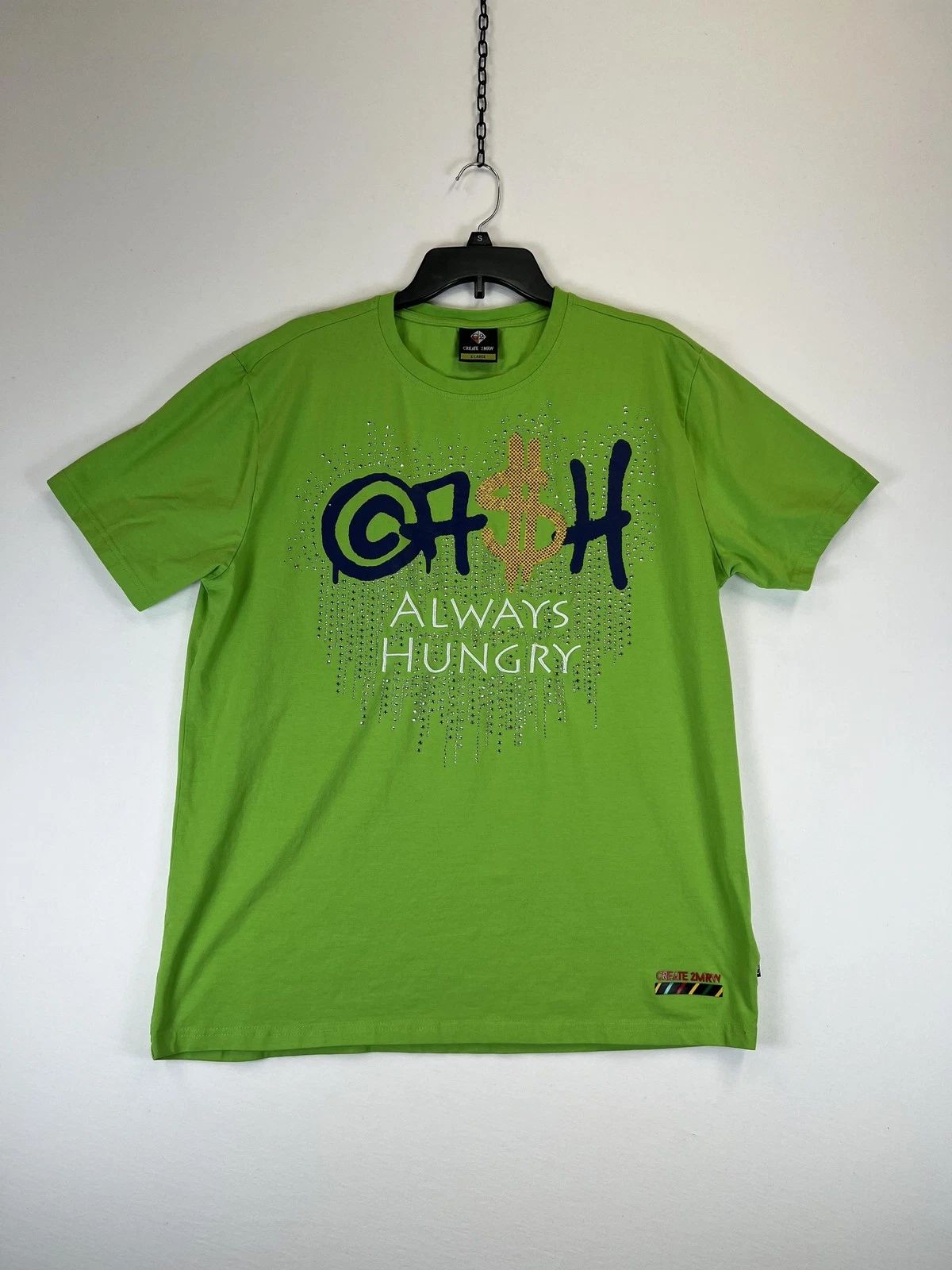 Create 2MRW Shirt Mens XL Green Always Hungry Graphic Tee Cotton Spandex Trendy Unisex T-shirt, Sweatshirt, Hoodie, Long Sleeve Tee - T-Shirt, Sweatshirt, Hoodie