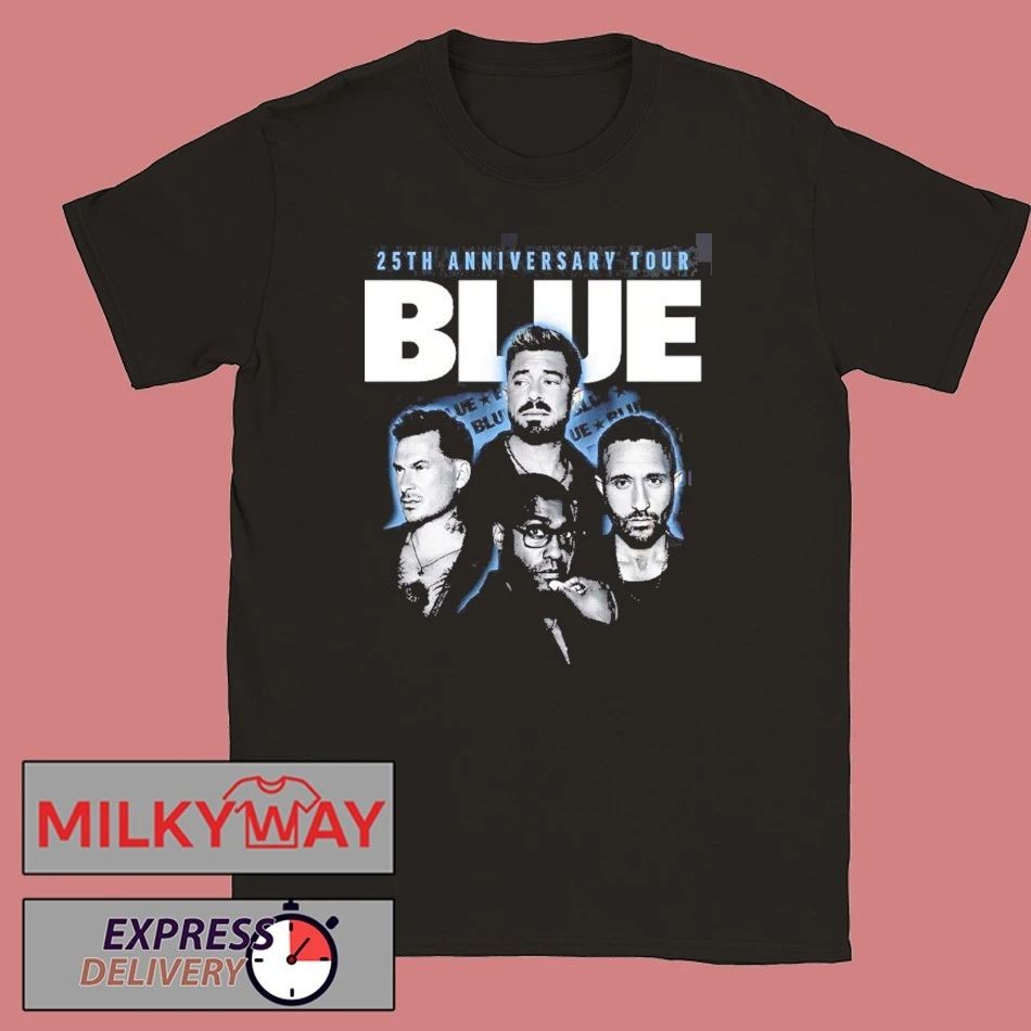 Blue 25th Anniversary 2026 Tour UK And EU Merch Photo T-Shirt Unisex T-shirt, Sweatshirt, Hoodie, Long Sleeve Tee - T-Shirt, Sweatshirt, Hoodie