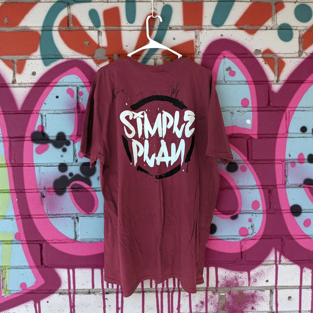 AUTOGRAPHED Simple Plan y2k vintage pop punk band Graphic Tee 2XL Signed rock Unisex T-shirt, Sweatshirt, Hoodie, Long Sleeve Tee - T-Shirt, Sweatshirt, Hoodie