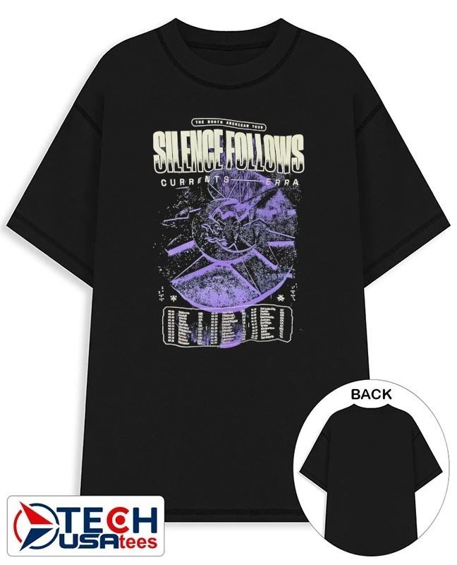 The North American Tour Silence Follows Currents Erra shirt Unisex T-shirt, Sweatshirt, Hoodie, Long Sleeve Tee - T-Shirt, Sweatshirt, Hoodie
