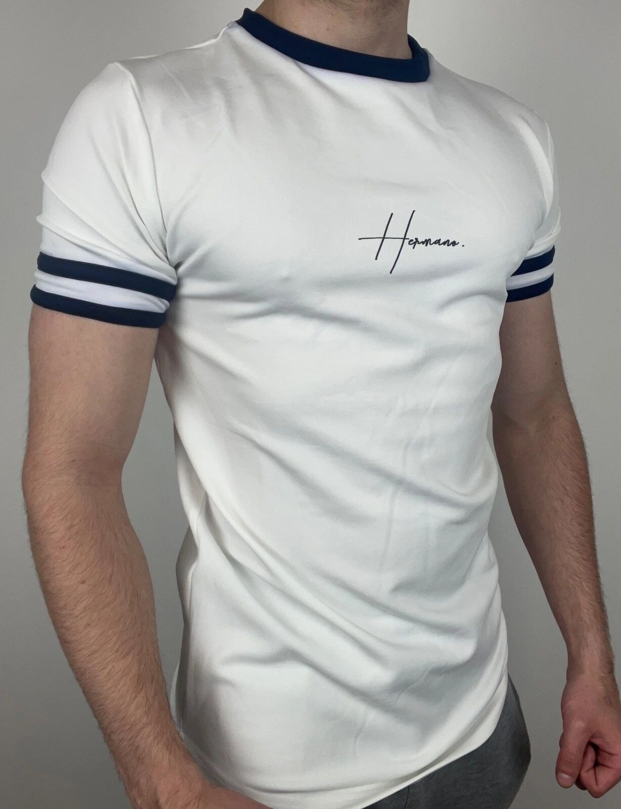Hermano Chest Print Tee / BNWT / White / RRP 35 Unisex T-shirt, Sweatshirt, Hoodie, Long Sleeve Tee - T-Shirt, Sweatshirt, Hoodie