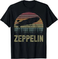 Retro Zeppelin Airship T-Shirt Vintage Stripes Graphic Tee - H124 Unisex T-shirt, Sweatshirt, Hoodie, Long Sleeve Tee - T-Shirt, Sweatshirt, Hoodie