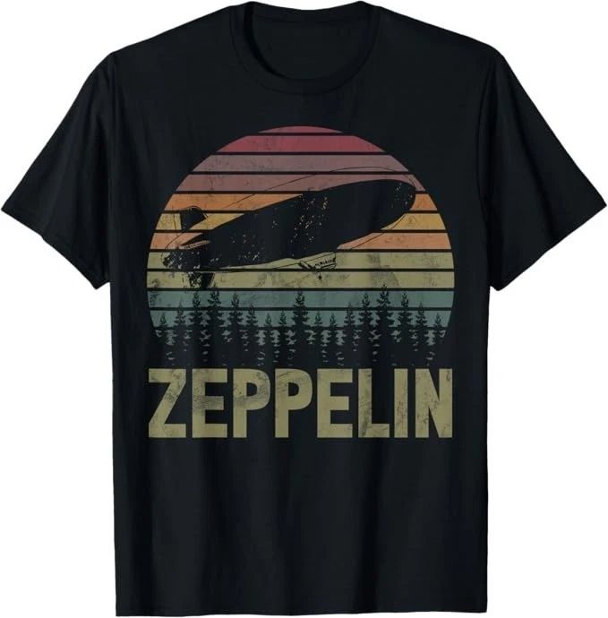 Retro Zeppelin Airship T-Shirt Vintage Stripes Graphic Tee - H124 Unisex T-shirt, Sweatshirt, Hoodie, Long Sleeve Tee - T-Shirt, Sweatshirt, Hoodie