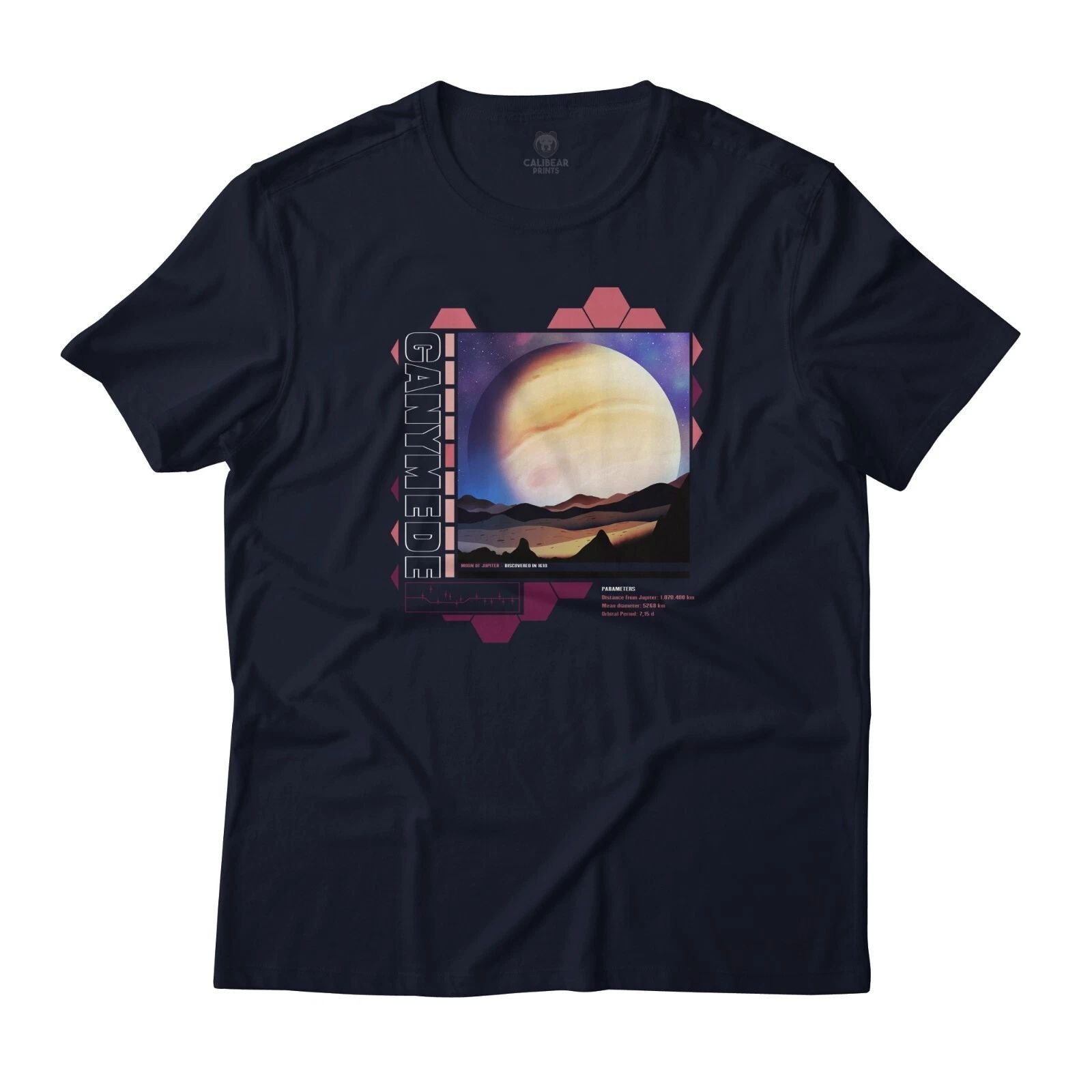 Ganymede Jupiter's Moon Art Aesthetic Graphic T-Shirt Lightweight Cotton Unisex T-shirt, Sweatshirt, Hoodie, Long Sleeve Tee - T-Shirt, Sweatshirt, Hoodie
