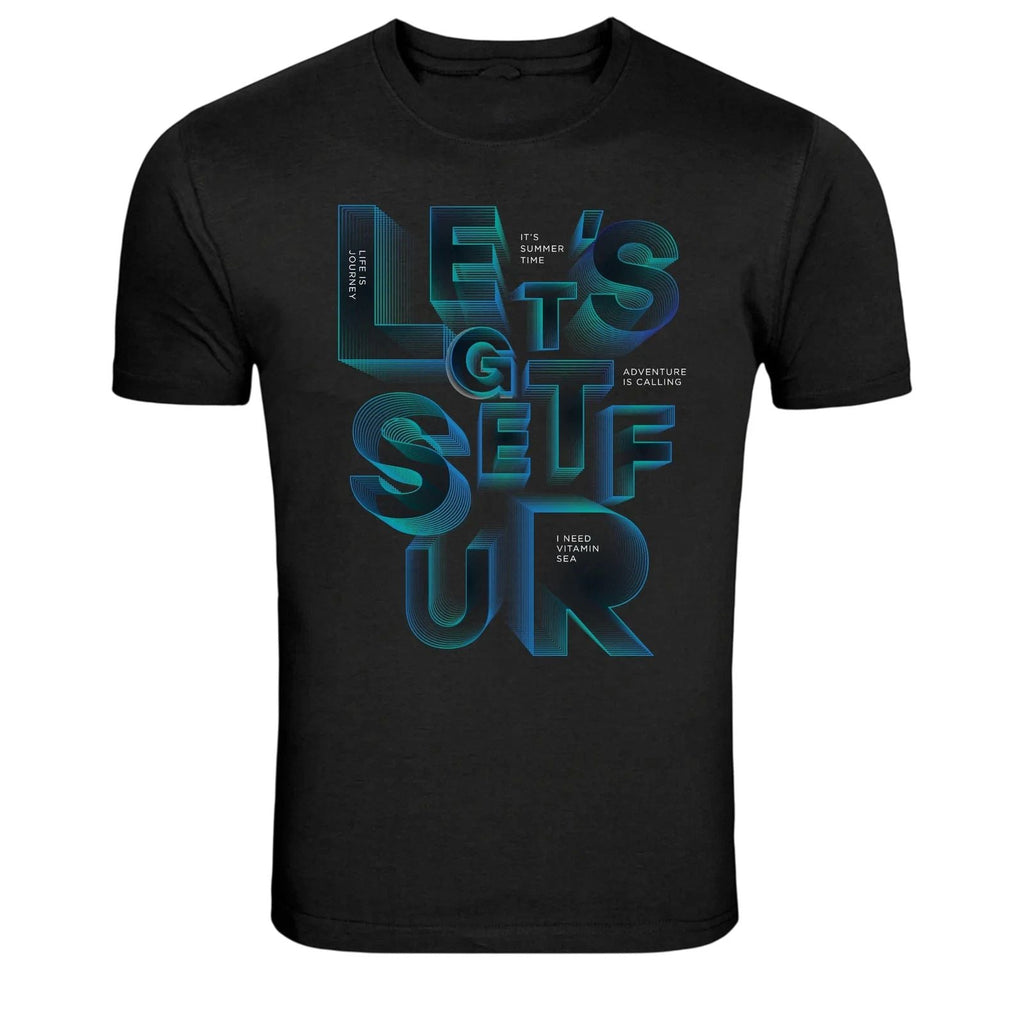 Lets Get Surf Typography Summer Graphic T-Shirt Unisex T-shirt, Sweatshirt, Hoodie, Long Sleeve Tee - T-Shirt, Sweatshirt, Hoodie