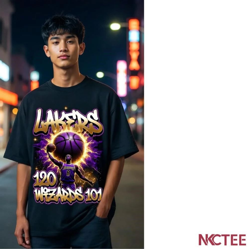 NKCtees Los Angeles Lakers defeat Washington Wizards 120-101 shirt Unisex T-shirt, Sweatshirt, Hoodie, Long Sleeve Tee - T-Shirt, Sweatshirt, Hoodie