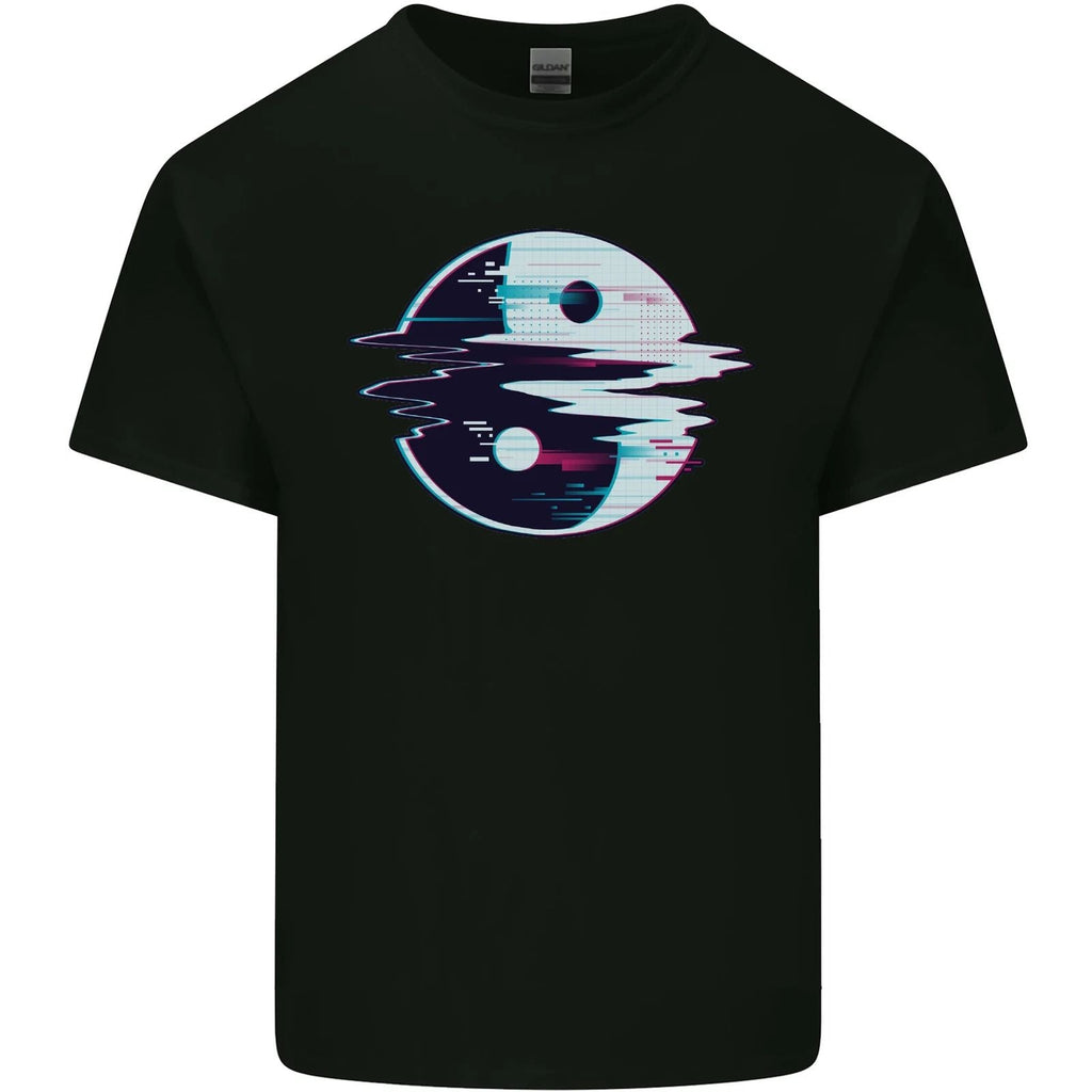 Yin Yang Glitch Yoga Meditation SCI-FI MMA Mens Cotton T-Shirt Tee Top Unisex T-shirt, Sweatshirt, Hoodie, Long Sleeve Tee - T-Shirt, Sweatshirt, Hoodie