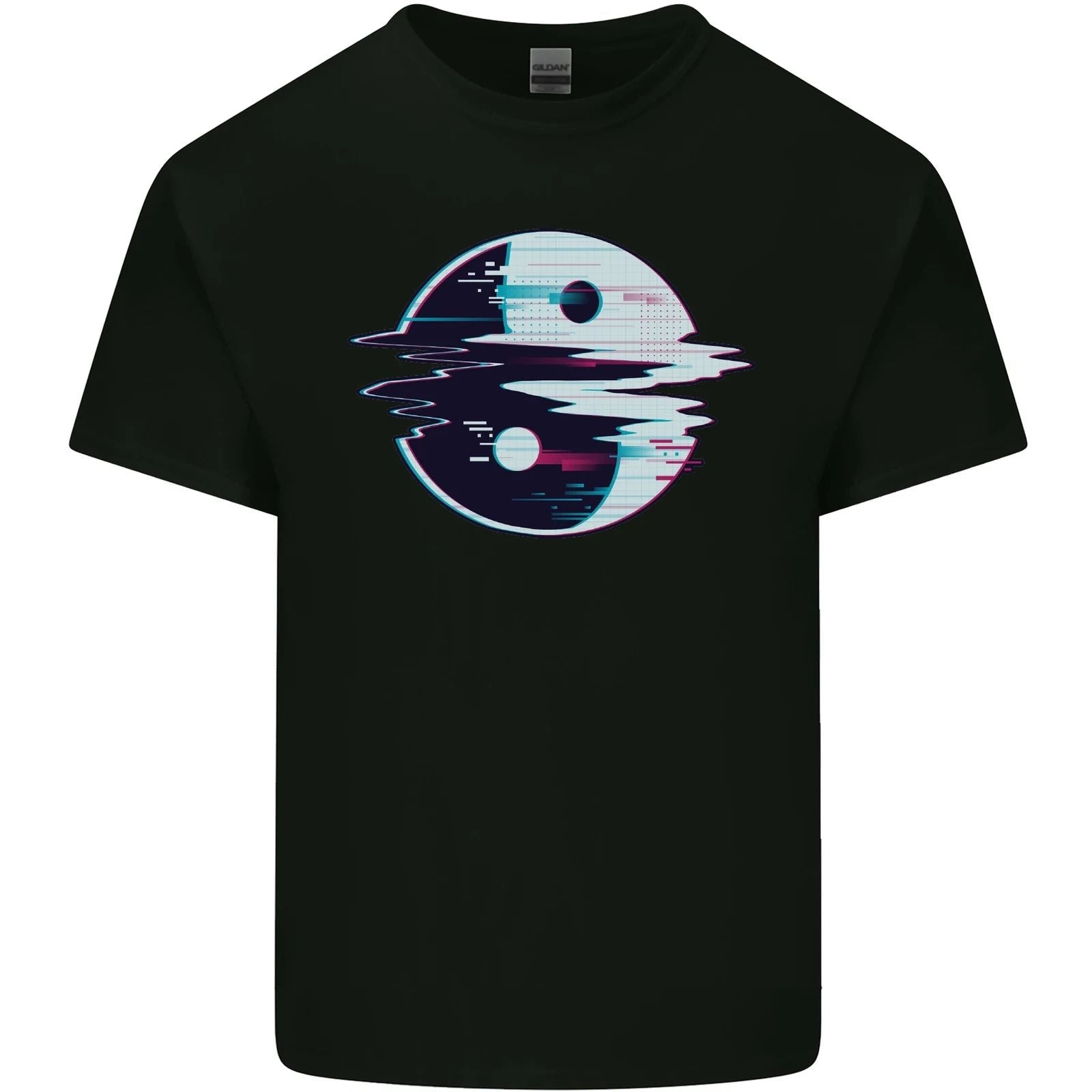 Yin Yang Glitch Yoga Meditation SCI-FI MMA Mens Cotton T-Shirt Tee Top Unisex T-shirt, Sweatshirt, Hoodie, Long Sleeve Tee - T-Shirt, Sweatshirt, Hoodie