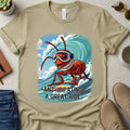 Anticipating a Great Ride Ant Surfing T-Shirt | Surfing Ant Cartoon Comic Unisex T-shirt, Sweatshirt, Hoodie, Long Sleeve Tee - T-Shirt, Sweatshirt, Hoodie