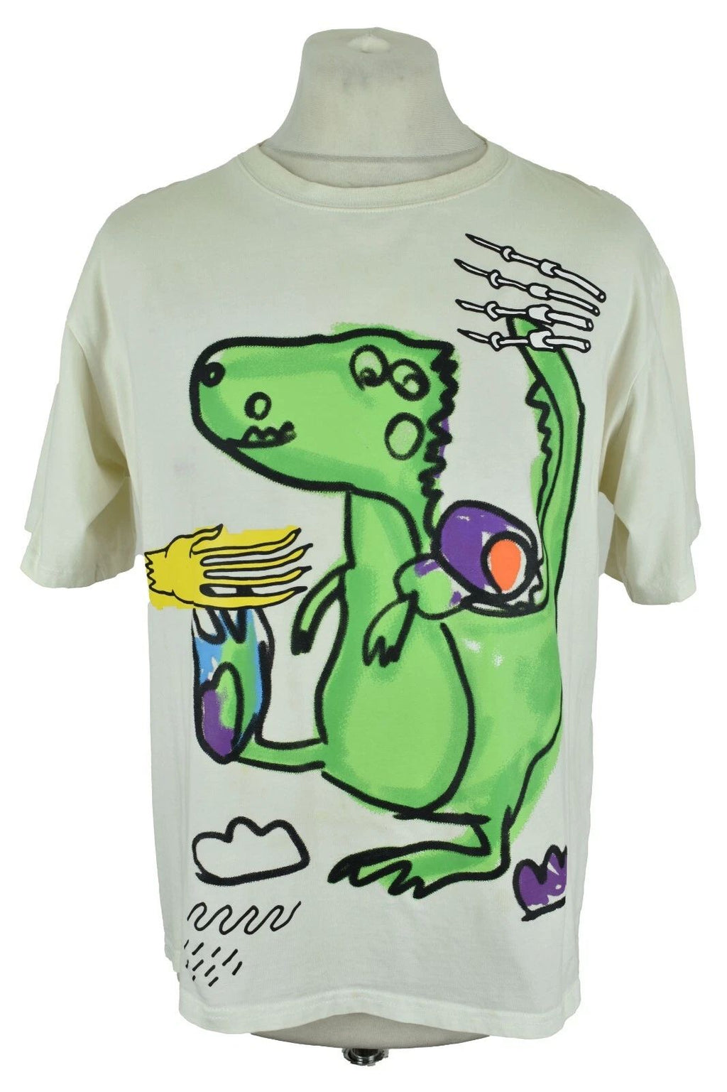 CINCO UNO FIVE ONE White T-Shirt size M Mens Dino Print 100% Cotton Top Unisex T-shirt, Sweatshirt, Hoodie, Long Sleeve Tee - T-Shirt, Sweatshirt, Hoodie