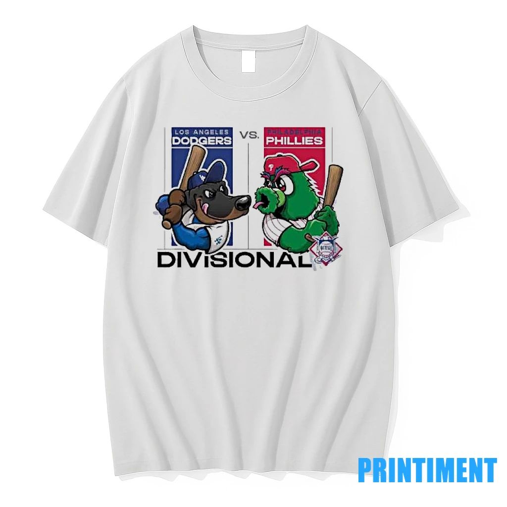 Mascot Dodgers Vs Phillies 2025 Nlds Matchup Tshirts Sweater Unisex T-shirt, Sweatshirt, Hoodie, Long Sleeve Tee - T-Shirt, Sweatshirt, Hoodie
