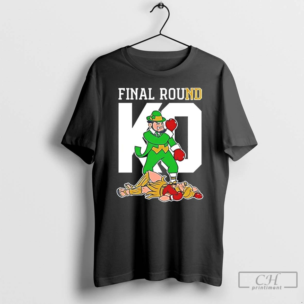 Classic Notre Dame Fighting Irish Knock Out Usc Trojans Final Round Mascot T Shirts Unisex T-shirt, Sweatshirt, Hoodie, Long Sleeve Tee - T-Shirt, Sweatshirt, Hoodie