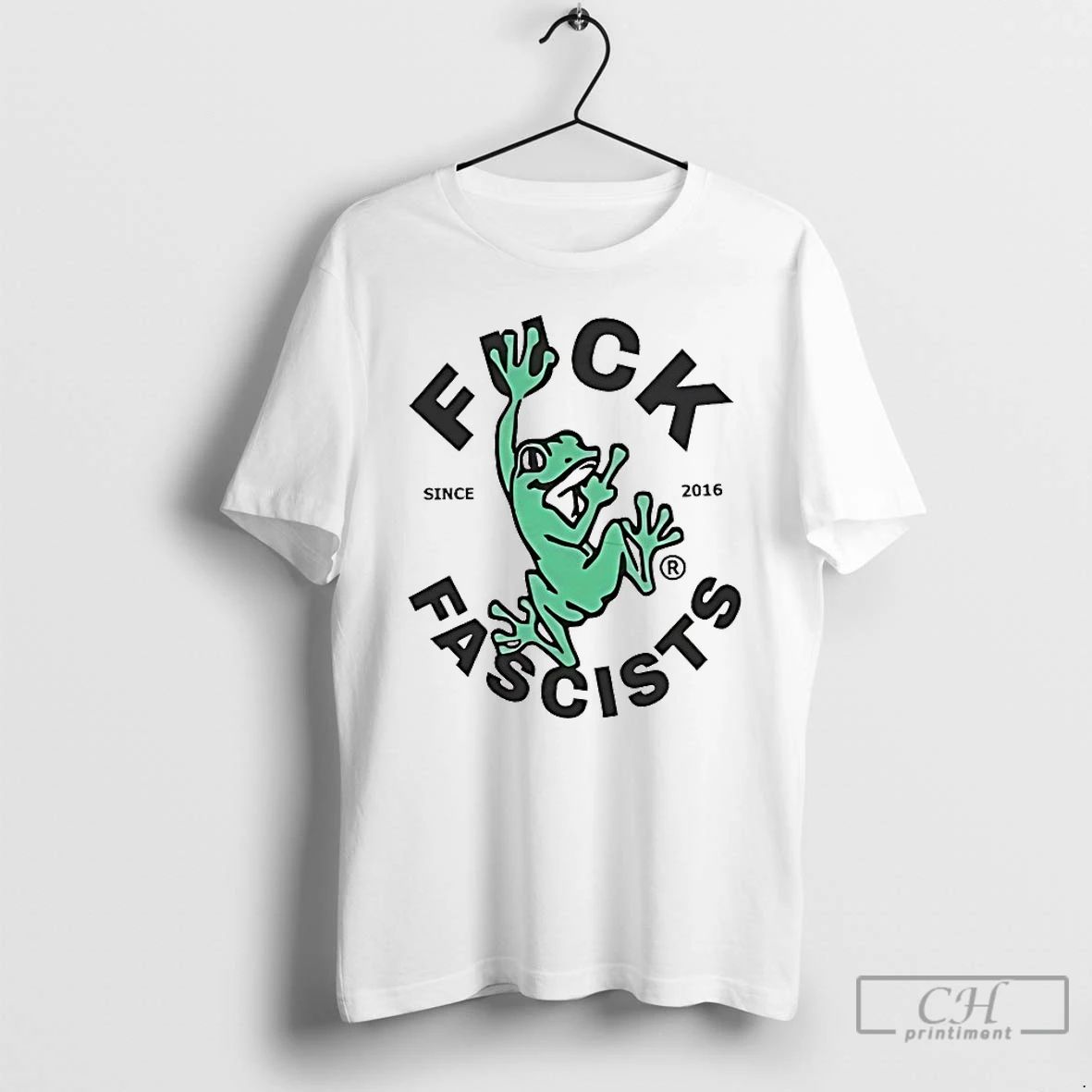 Classic Frog Fuck Fascists Since 2016 T Shirts Unisex T-shirt, Sweatshirt, Hoodie, Long Sleeve Tee - T-Shirt, Sweatshirt, Hoodie