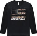 Mossy Oak Patriotic Flag Graphic T-Shirt Long Sleeve Polyester Performance Unisex T-shirt, Sweatshirt, Hoodie, Long Sleeve Tee - T-Shirt, Sweatshirt, Hoodie