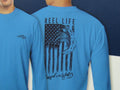 Reel Life UV Shirt Mens XL Blue Long Sleeve UPF 50+ Fishing Jax Beach NEW! Unisex T-shirt, Sweatshirt, Hoodie, Long Sleeve Tee - T-Shirt, Sweatshirt, Hoodie