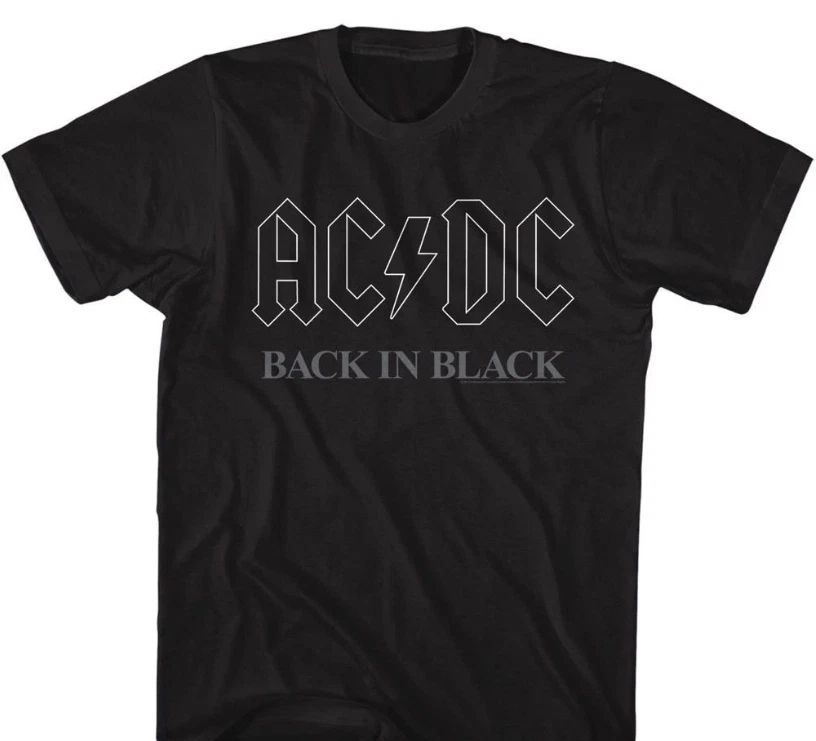 ACDC Back In Black T-Shirt, Classic Rock Band Merch, Vtg Retro Hard Rock Tee Unisex T-shirt, Sweatshirt, Hoodie, Long Sleeve Tee - T-Shirt, Sweatshirt, Hoodie