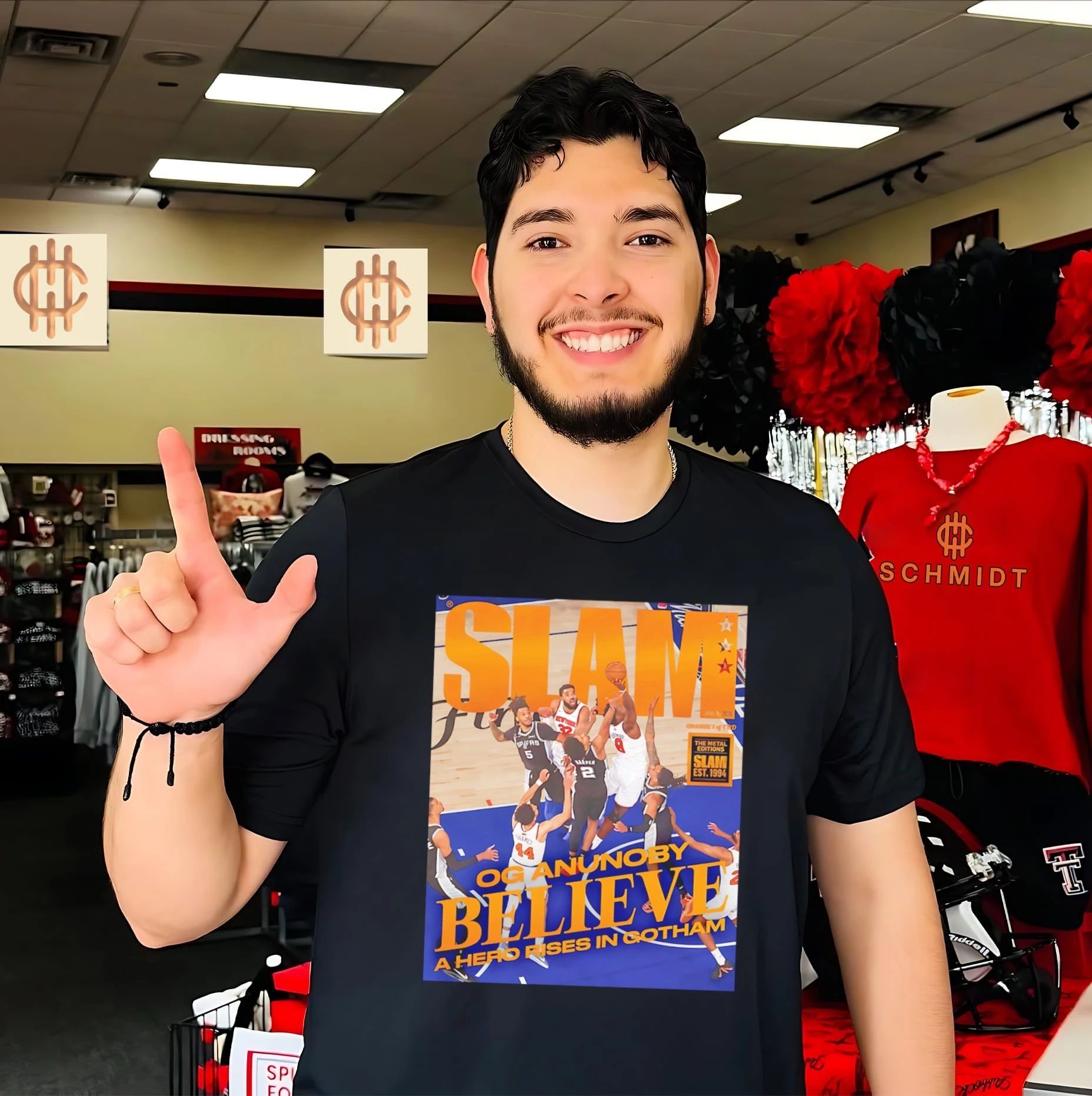 NY Knicks vs San Antonio Spurs SLAM OG Anunoby believe a hero rises in Gotham shirt Unisex T-shirt, Sweatshirt, Hoodie, Long Sleeve Tee - T-Shirt, Sweatshirt, Hoodie