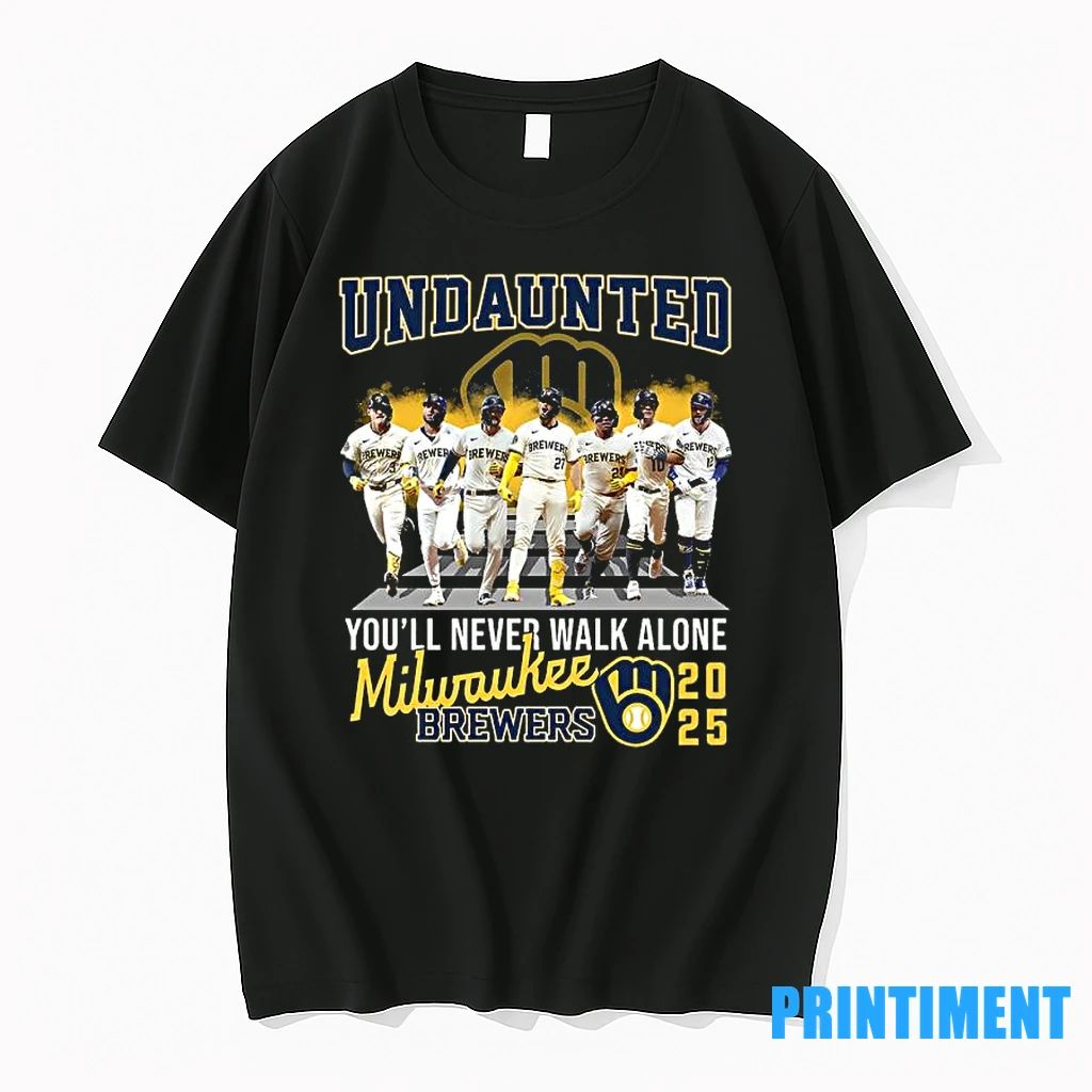 Milwaukee Brewers Undaunted 2025 Nl Central Division Champions Tshirts Sweater Unisex T-shirt, Sweatshirt, Hoodie, Long Sleeve Tee - T-Shirt, Sweatshirt, Hoodie