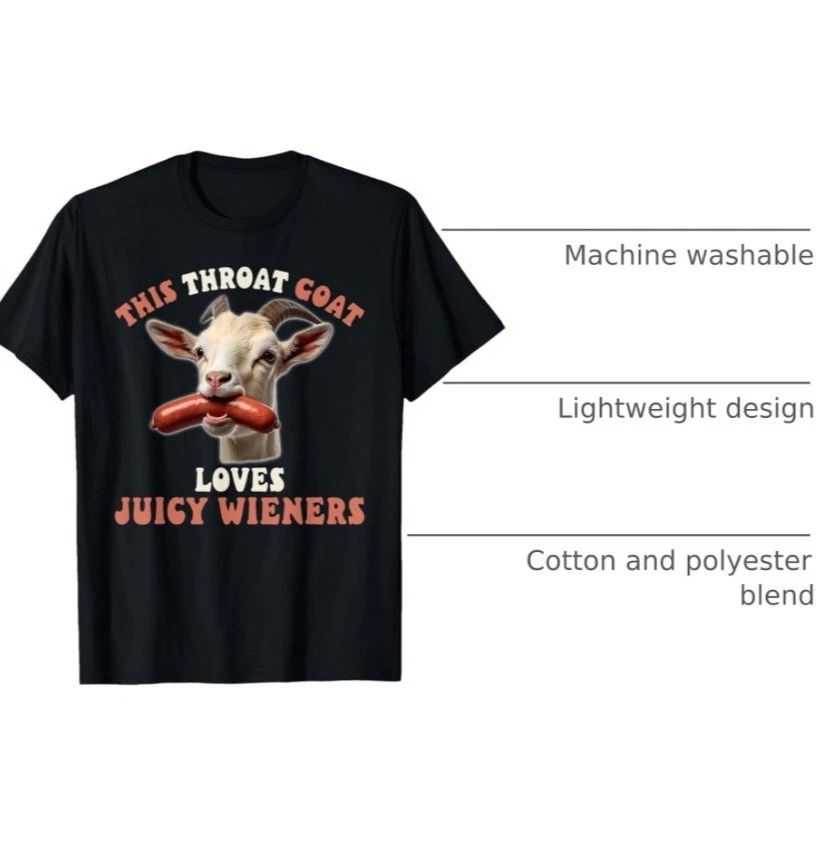 Funny Goat Swallows Juicy Wieners Inappropriate Adult T-Shirt Unisex T-shirt, Sweatshirt, Hoodie, Long Sleeve Tee - T-Shirt, Sweatshirt, Hoodie