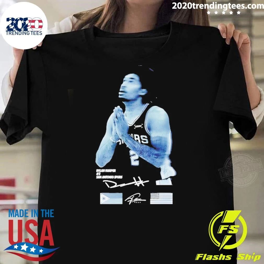 Dylan Harper #2 San Antonio Spurs Nba Basketball Signature Shirt Unisex T-shirt, Sweatshirt, Hoodie, Long Sleeve Tee - T-Shirt, Sweatshirt, Hoodie