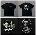 A Bathing Ape WGM World Gone Mad Graphic Logo Black Men's T-Shirt Crew Neck Unisex T-shirt, Sweatshirt, Hoodie, Long Sleeve Tee - T-Shirt, Sweatshirt, Hoodie