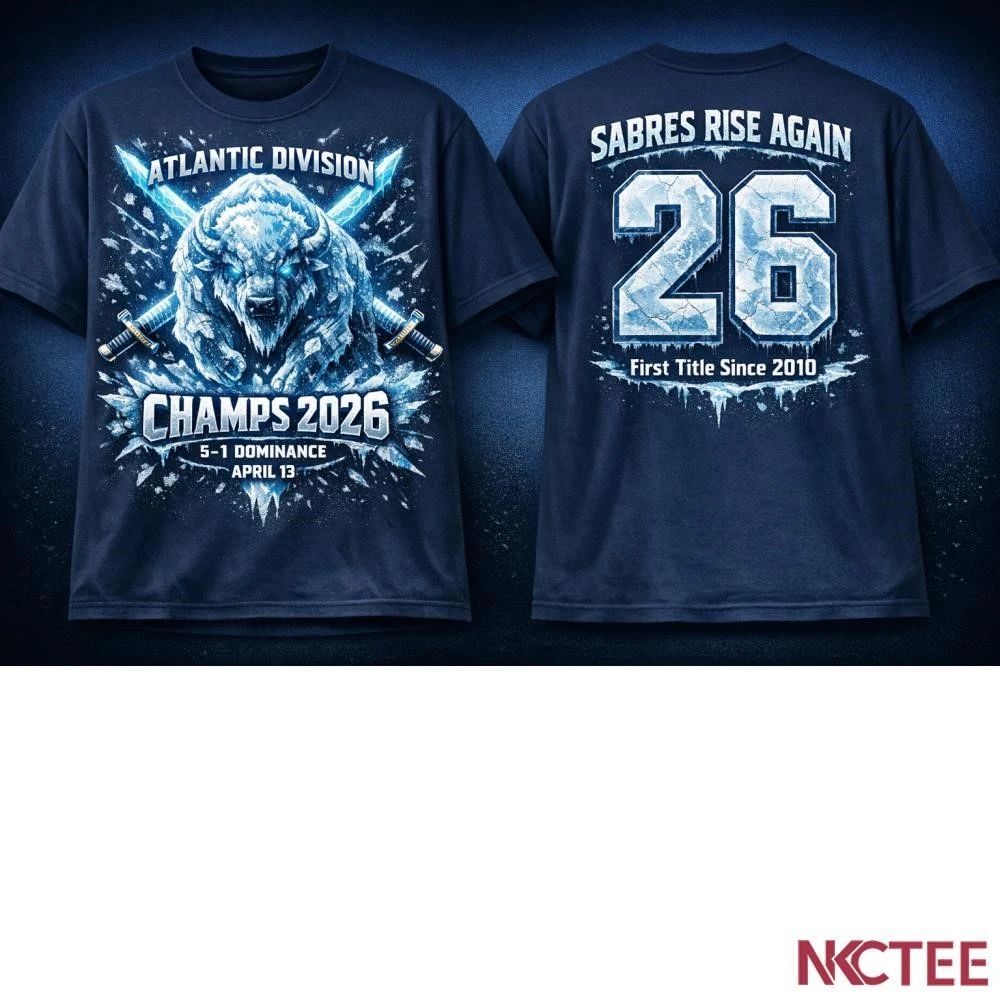 Buffalo Sabres Atlantic Division Champions 2026 T-Shirt  #26 Frozen Dynasty Edition Unisex T-shirt, Sweatshirt, Hoodie, Long Sleeve Tee - T-Shirt, Sweatshirt, Hoodie