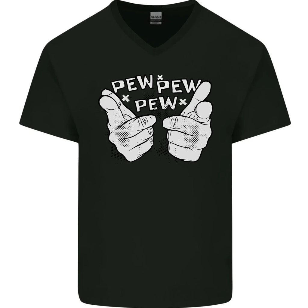 Pew Pew Pew Hands Funny Sci-Fi Lightsaber Mens V-Neck Cotton T-Shirt Unisex T-shirt, Sweatshirt, Hoodie, Long Sleeve Tee - T-Shirt, Sweatshirt, Hoodie