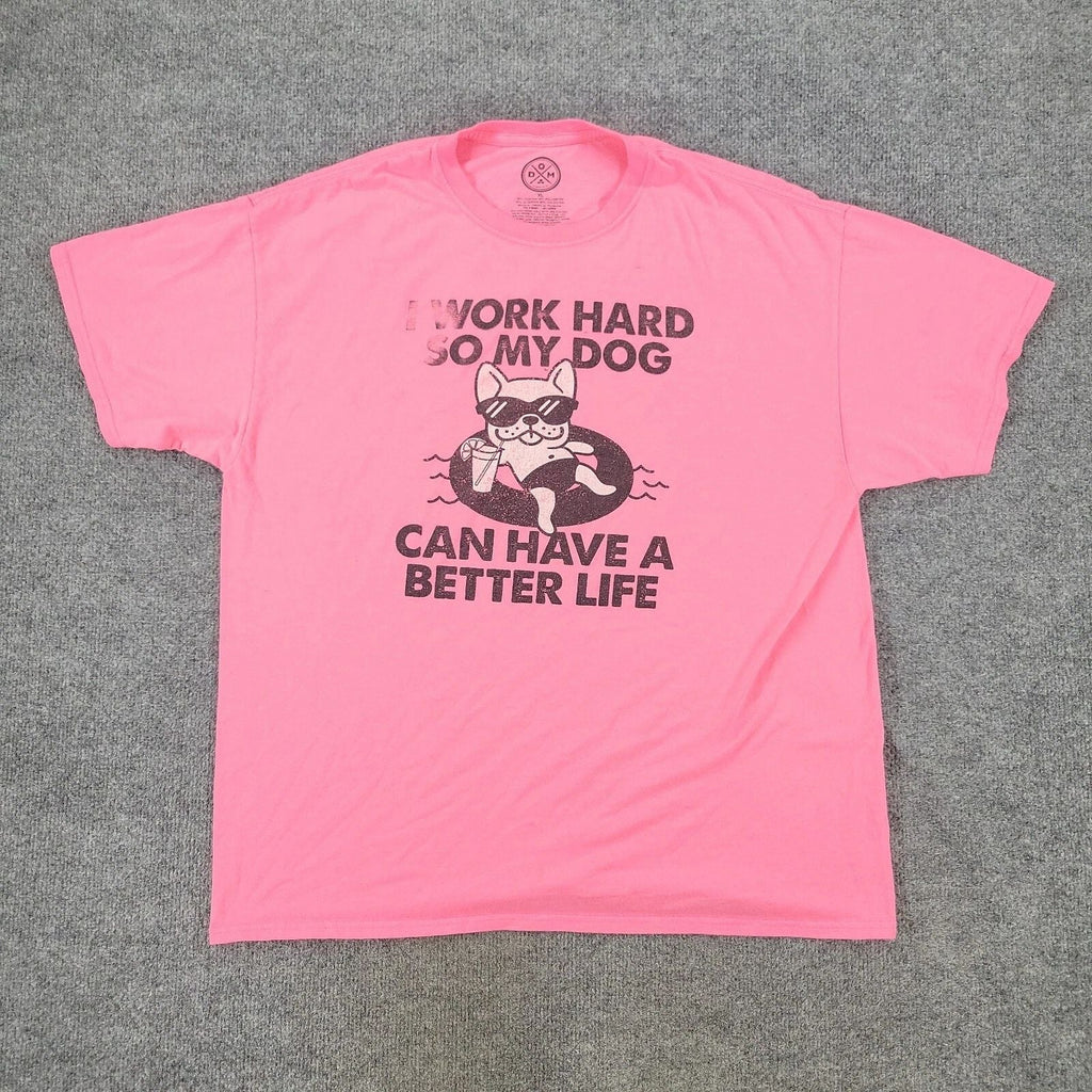 DOM Shirt Men XL PInk Dog Life Graphic Tee Short Sleeve Crew Neck Pullover Adult Unisex T-shirt, Sweatshirt, Hoodie, Long Sleeve Tee - T-Shirt, Sweatshirt, Hoodie