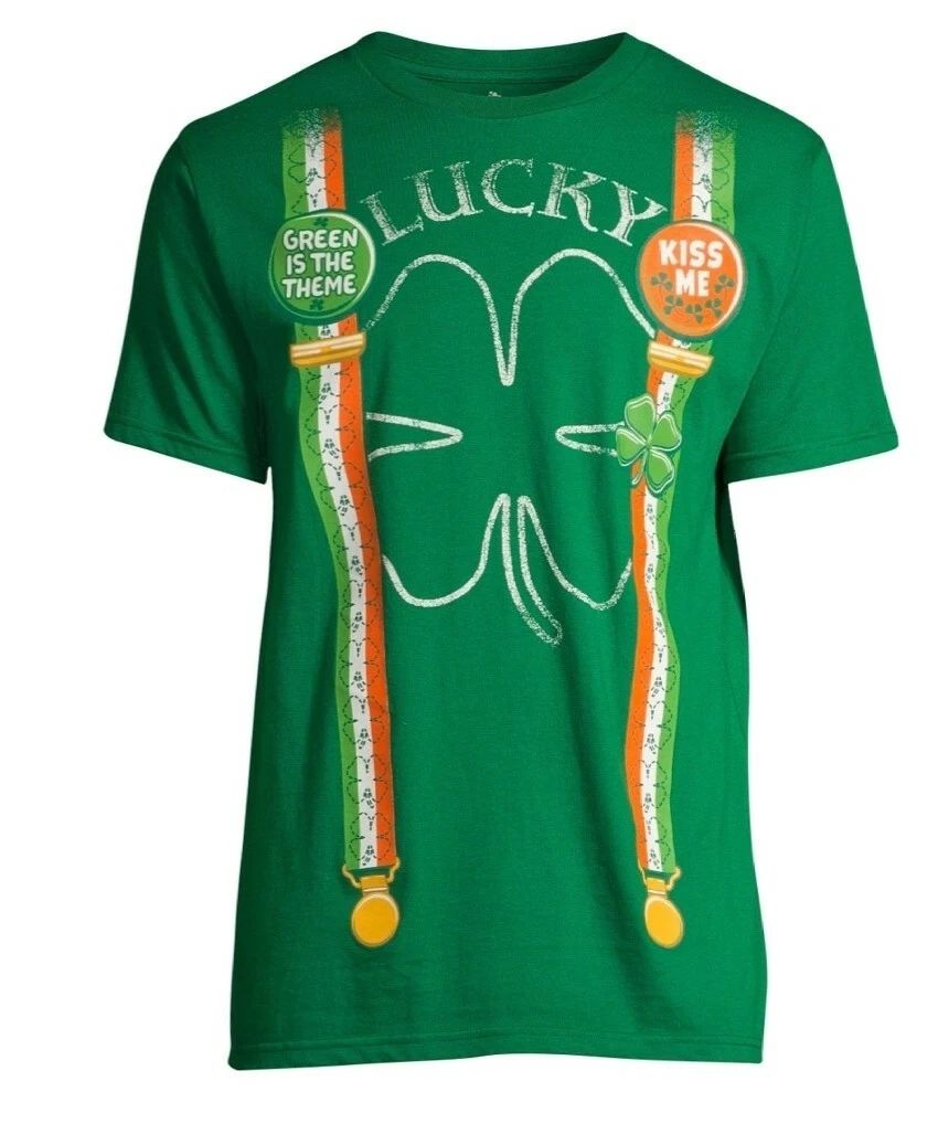 ST. PATRICK'S DAY SUSPENDERS LUCKY SHIRT BIG MEN'S GRAPHIC T-SHIRT SIZE 2XL  50 Unisex T-shirt, Sweatshirt, Hoodie, Long Sleeve Tee - T-Shirt, Sweatshirt, Hoodie