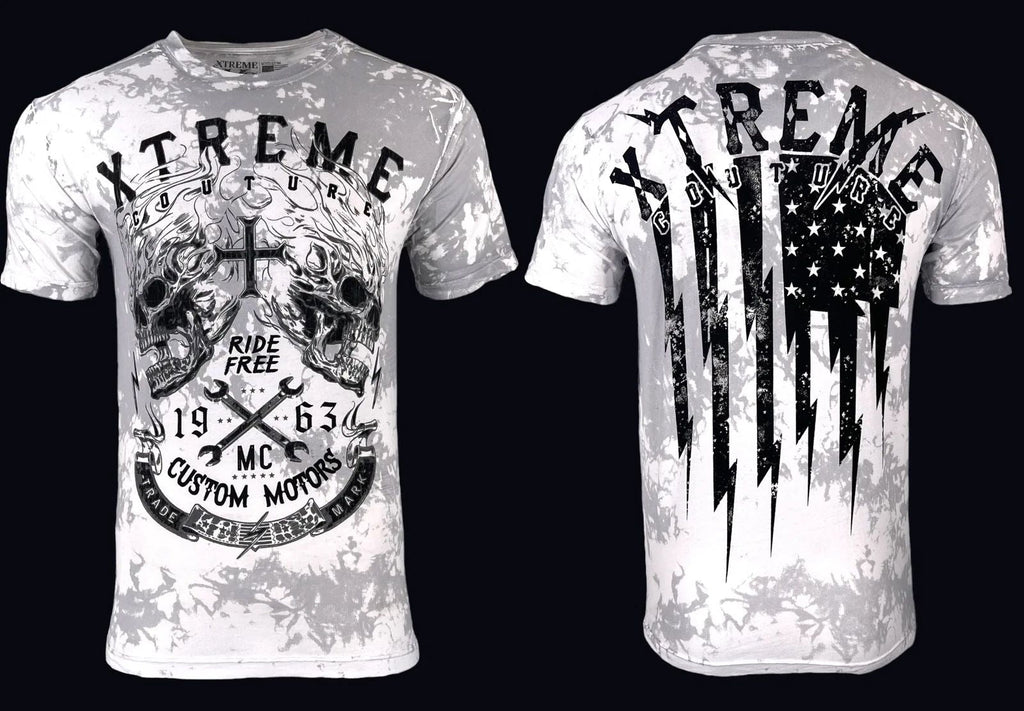 Xtreme Couture By Affliction Men's T-shirt Blazing Roadway Skull S-5XL Unisex T-shirt, Sweatshirt, Hoodie, Long Sleeve Tee - T-Shirt, Sweatshirt, Hoodie