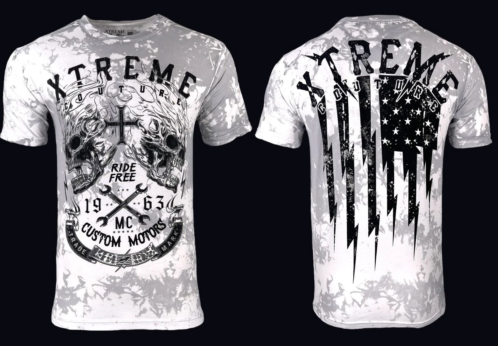 Xtreme Couture By Affliction Men's T-shirt Blazing Roadway Skull S-5XL Unisex T-shirt, Sweatshirt, Hoodie, Long Sleeve Tee - T-Shirt, Sweatshirt, Hoodie