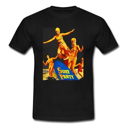 Mens Retro Surf T-shirt Beach Surf Party Movie Surfing Board Bikinis Surfboard Unisex T-shirt, Sweatshirt, Hoodie, Long Sleeve Tee - T-Shirt, Sweatshirt, Hoodie