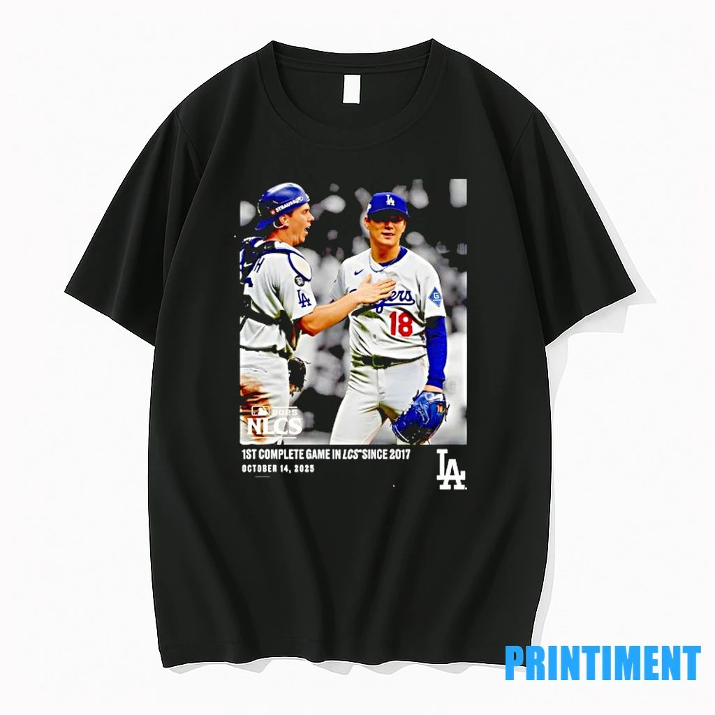 Yoshinobu Yamamoto And Will Smith Los Angeles Dodgers 1st Complete Game In Lcs Since 2017 Unisex T-shirt, Sweatshirt, Hoodie, Long Sleeve Tee - T-Shirt, Sweatshirt, Hoodie