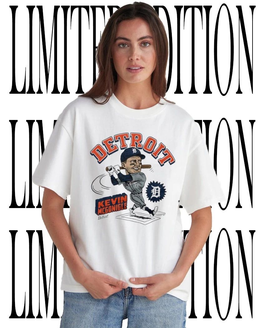 Detroit Tigers Baseball Kevin McGonigle slugger swing caricature shirt Unisex T-shirt, Sweatshirt, Hoodie, Long Sleeve Tee - T-Shirt, Sweatshirt, Hoodie