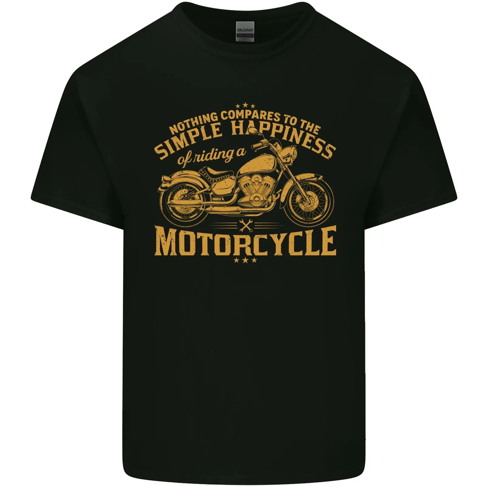 Simple Happiness Biker Motorcycle Motorbike Mens Light Cotton T-Shirt Unisex T-shirt, Sweatshirt, Hoodie, Long Sleeve Tee - T-Shirt, Sweatshirt, Hoodie