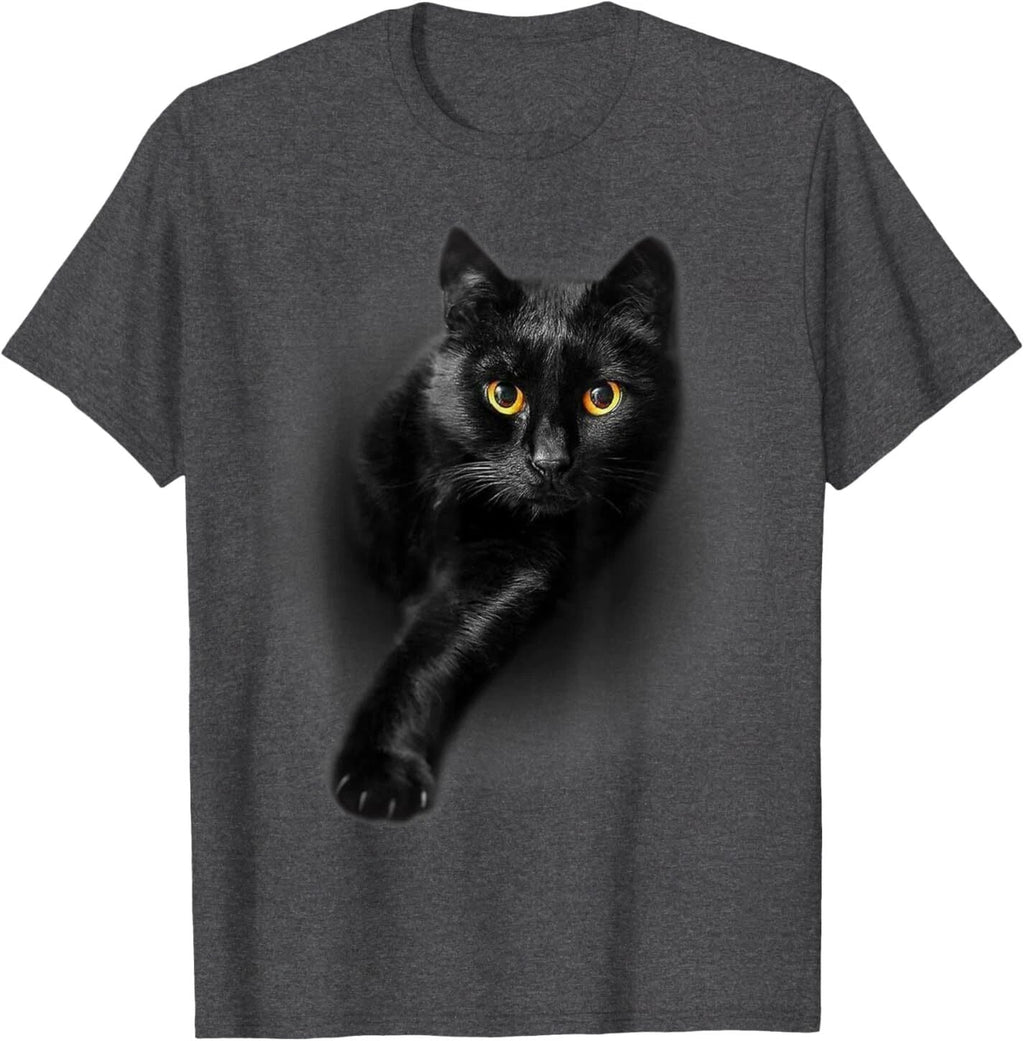 Black Cat Yellow Eyes T-Shirt Cats Tee Shirt Gifts T-Shirt Unisex T-shirt, Sweatshirt, Hoodie, Long Sleeve Tee - T-Shirt, Sweatshirt, Hoodie