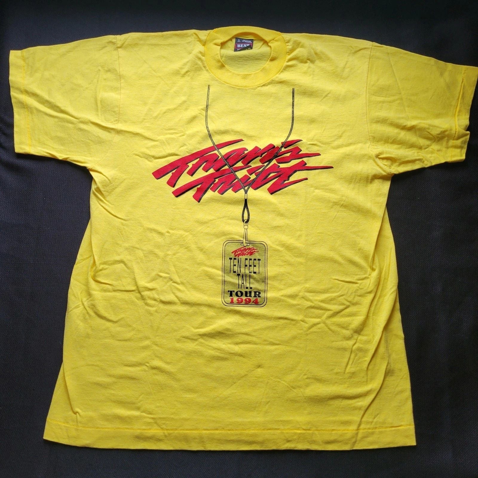 Travis Tritt Vintage T-shirt, Ten Feet Tall Tour 1994, L, Yellow, Perfect Shape Unisex T-shirt, Sweatshirt, Hoodie, Long Sleeve Tee - T-Shirt, Sweatshirt, Hoodie